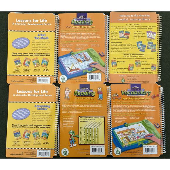 LeapFrog Leap 1 Reading & Vocabulary Lot of 6 Books & Cartridges - Arthur & Pooh - Picture 2 of 2